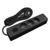 Multiprise SELDUR G3FH32S, 3 prises type E + interrupteur, USB A+C charge rapide 20W, Noir, câble 3m