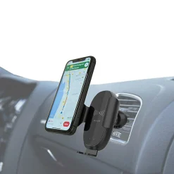 Muvit Support Voiture Chargeur Induction Qi 15W avec Capteur Infrarouge et Câble USB-C Noir