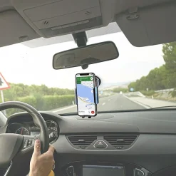 Muvit Support Voiture Chargeur Induction Qi 15W avec Capteur Infrarouge et Câble USB-C Noir