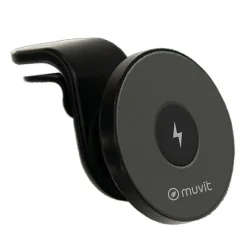Muvit Support Voiture Magnétique Chargeur MagSafe 15W avec Câble USB-C Noir