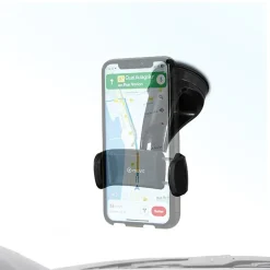 Muvit Support Voiture pour Smartphones Rotatif à 360 Pince Extensible à 80mm Noir