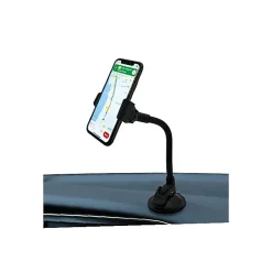 Muvit Support Voiture Universel Flex Rotatif à 360 avec Pince Extensible à 100mm Noir
