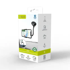Muvit Support Voiture Universel Flex Rotatif à 360 avec Pince Extensible à 100mm Noir