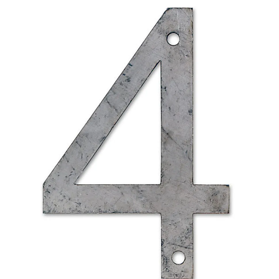N° de maison - marquage 4 - en acier - couleur gris - à visser - hauteur 12 cm - Chapuis CPA4