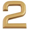 N° de maison - marquage 2 - en PVC - couleur or - autocollant - hauteur 3,7 cm - Chapuis LD3702