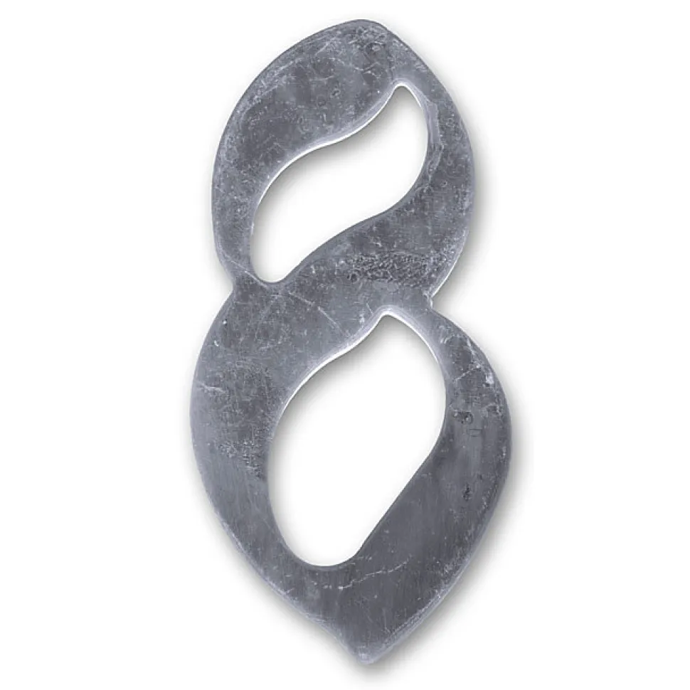 N° de maison - marquage 8 - en acier inoxydable - couleur gris - à visser - hauteur 10 cm - Chapuis HS008