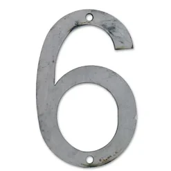 N° de maison - marquage 6 - en acier - couleur gris - à visser - hauteur 6 cm - Chapuis CPAP6