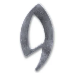 N° de maison - marquage 9 - en acier inoxydable - couleur gris - à visser - hauteur 10 cm - Chapuis HS009