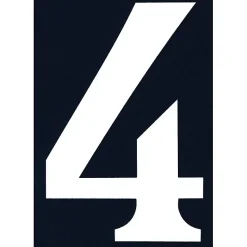 N° de maison - marquage 4 - en PVC - couleur bleu et blanc - autocollant - hauteur 11 cm - Chapuis NA04