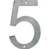 N° de maison - marquage 5 - en acier - couleur gris - à visser - hauteur 12 cm - Chapuis CPA5