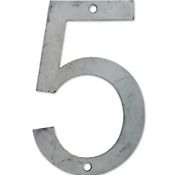 N° de maison - marquage 5 - en acier - couleur gris - à visser - hauteur 12 cm - Chapuis CPA5