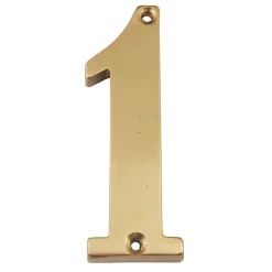 N° de maison - marquage 1 - en laiton - couleur or - à visser - hauteur 9,7 cm - Chapuis CLM9701