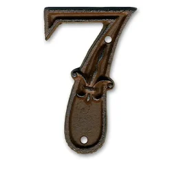 N° de maison - marquage 7 - en fonte - couleur marron - à visser - hauteur 12 cm - Chapuis DB62-7