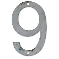 N° de maison - marquage 9 - en acier - couleur gris - à visser - hauteur 12 cm - Chapuis CPA9