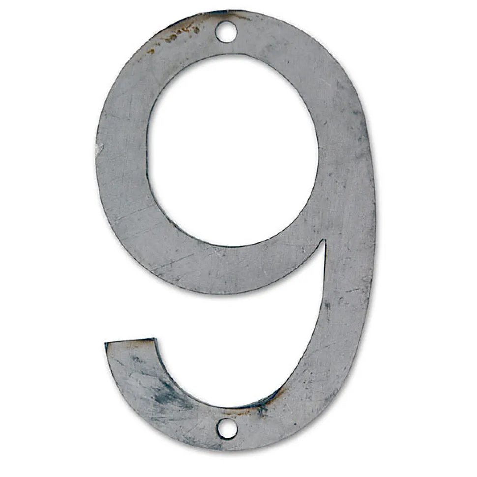 N° de maison - marquage 9 - en acier - couleur gris - à visser - hauteur 12 cm - Chapuis CPA9