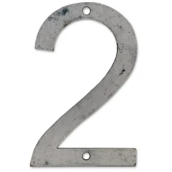 N° de maison - marquage 2 - en acier - couleur gris - à visser - hauteur 12 cm - Chapuis CPA2
