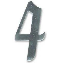 N° de maison - marquage 4 - en acier inoxydable - couleur gris - à visser - hauteur 10 cm - Chapuis HS004