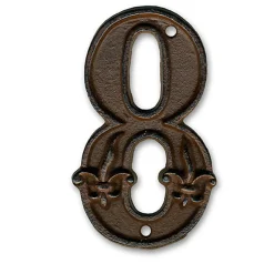 N° de maison - marquage 8 - en fonte - couleur marron - à visser - hauteur 12 cm - Chapuis DB62-8