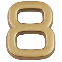 N° de maison - marquage 8 - en PVC - couleur or - autocollant - hauteur 3,7 cm - Chapuis LD3708