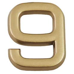 N° de maison - marquage 9 - en PVC - couleur or - autocollant - hauteur 3,7 cm - Chapuis LD3709