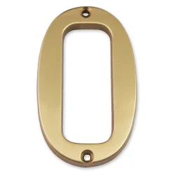 N° de maison - marquage 0 - en laiton - couleur or - à visser - hauteur 9,7 cm - Chapuis CLM9700
