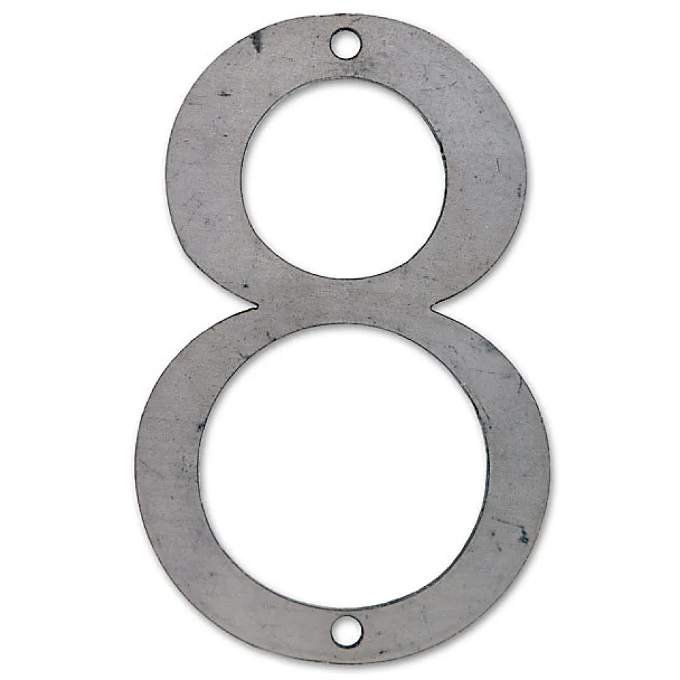 N° de maison - marquage 8 - en acier - couleur gris - à visser - hauteur 12 cm - Chapuis CPA8