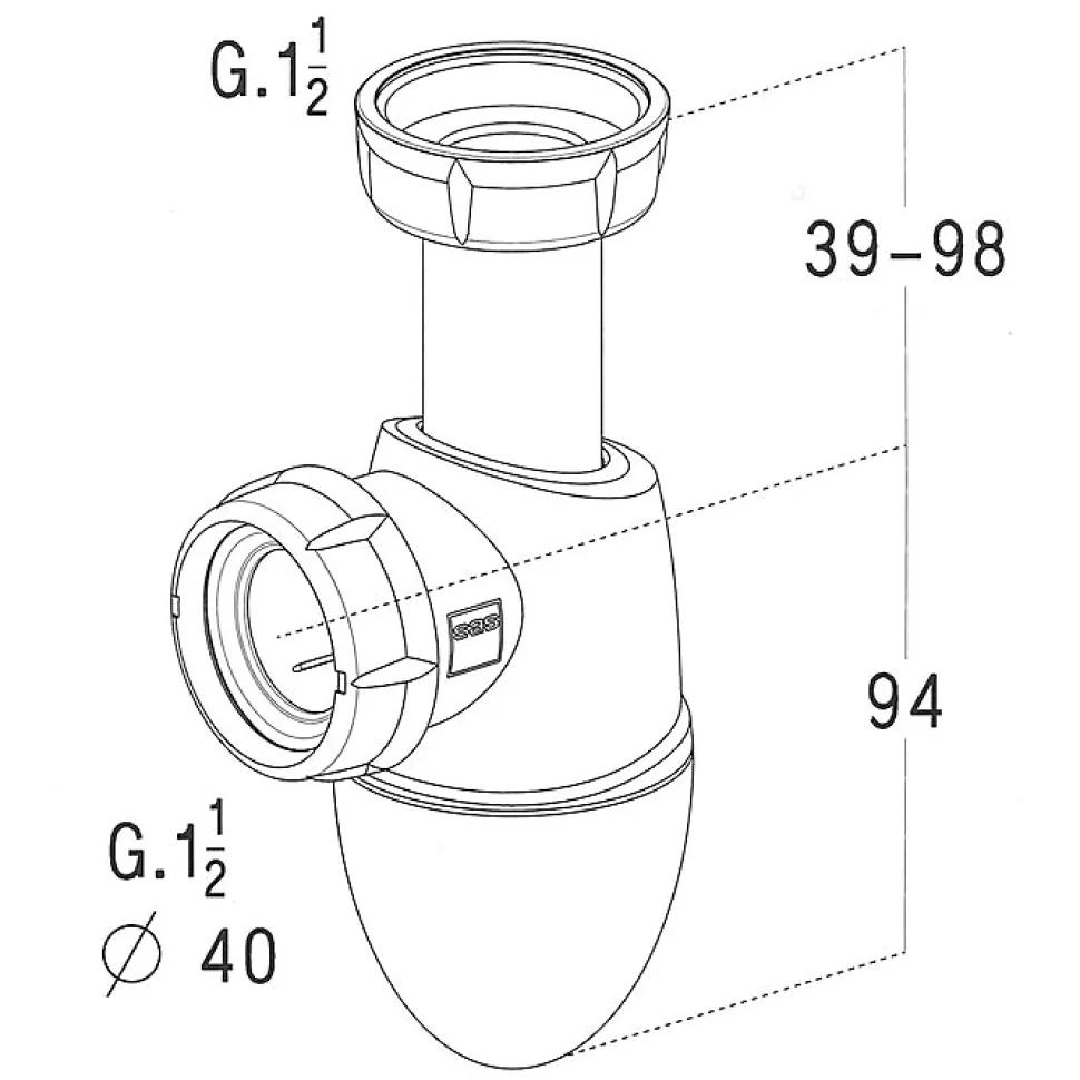 Nicoll Siphon évier bi-matière BM552 0224286