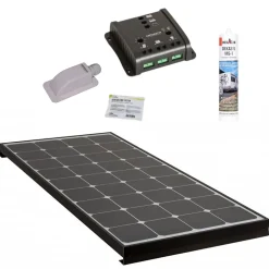 PACK BLACK BOOSTER 170W Seul Panneau solaire Camping Car + Kit Régulateur de charge ANTARION
