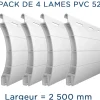 Pack 4 lames - 2500mm - PVC52 - Blanc - AJ