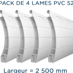 Pack 4 lames - 2500mm - PVC52 - Blanc - AJ