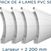 Pack 4 lames - 2200mm - PVC56 - Blanc - AJ