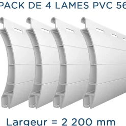 Pack 4 lames - 2200mm - PVC56 - Blanc - AJ