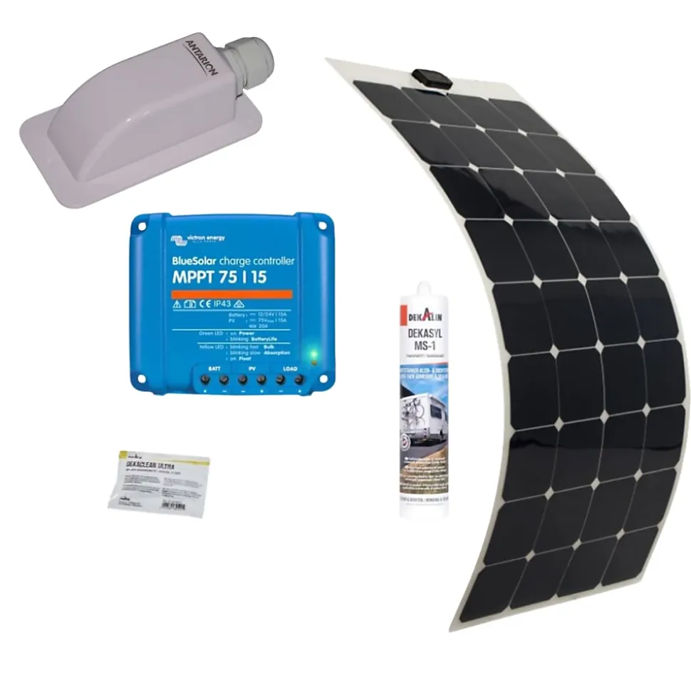 Pack Panneau Solaire Souple 150W Van Life + Régulateur solaire VICTRON 220W 15A ANTARION