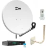Pack Parabole Acier 80cm + OPTEX Récepteur ORS9939HD Fransat + Bras Coudé Déport 30cm Diamètre 40mm + Tête LNB HDSAT