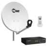 Pack Parabole satellite acier 60cm avec Support LNB + LNB Single + Décodeur Satellite ASTRA HD + Carte HDSAT