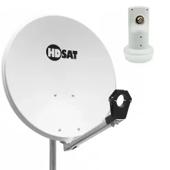 Pack Parabole satellite aluminium 60cm + LNB Single HD HDSAT