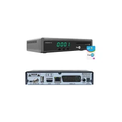 Pack Parabole Satellite Fibre Blanche 85cm + LNB Single + Récepteur Décodeur TV Satellite HD + Carte + Bras Coudé HDSAT
