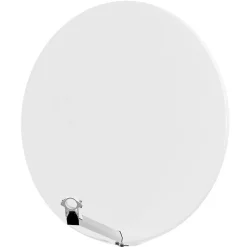 Pack Parabole Satellite Fibre Blanche 85cm + LNB Single + Récepteur Décodeur TV Satellite HD + Carte + Bras Coudé HDSAT