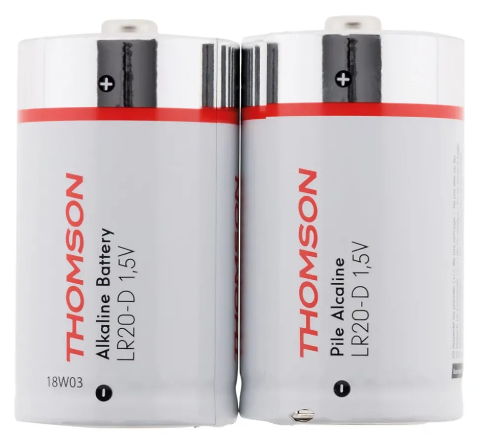 Pack 2 piles alcalines LR20 D 1,5V - Thomson