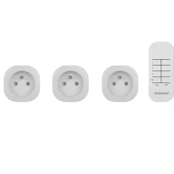 Pack 3 prises + 1 télécommande intérieures