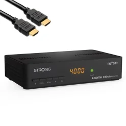 PACK SRT 7408 Décodeur Satellite ASTRA HD + Carte TNTSAT + Câble HDMI Longueur 2m STRONG