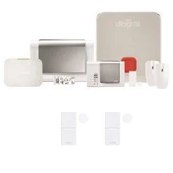 Pack alarme DIAGRAL Précision sirène / GSM DIAG04CSF et 2 détecteurs d'ouverture miniature DIAG39APX