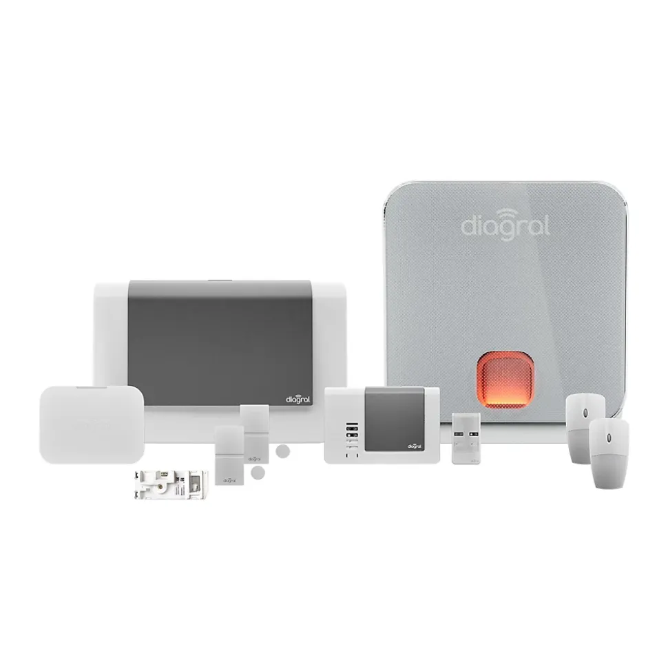 Pack alarme Diagral Précision sirène GSM DIAG04CSF + Détecteur d'ouverture DIAG39APX + Télécommande multifonction AL41ACK