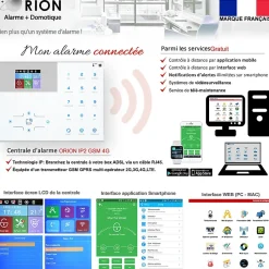 Pack alarme ORION sans fil connectée IP + GSM 4G avec sirène solaire - pour maison 5 à 7 piéces.