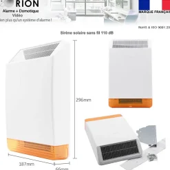 Pack alarme ORION sans fil connectée IP + GSM 4G avec sirène solaire - pour maison 5 à 7 piéces.