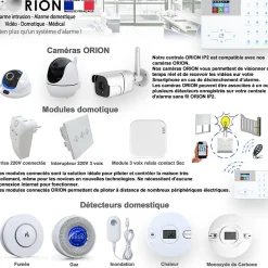 Pack alarme ORION sans fil connectée IP + GSM 4G avec sirène à piles - pour maison 3 à 5 piéces.