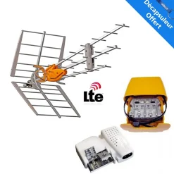 Pack Antenne Rateau TNT DAT HD BOSS UHF Gain 42dB + Alimentation 24V + Amplificateur Easy F - Televes 149921 TELEVES