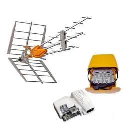 Pack Antenne Rateau TNT DAT HD BOSS UHF Gain 42dB + Alimentation 24V + Amplificateur Easy F - Televes 149921 TELEVES
