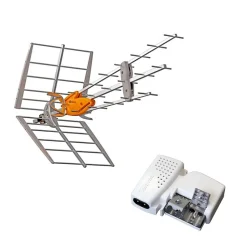 Pack Antenne TNT DAT HD BOSS UHF Gain 42dBi + Alimentation 24V TELEVES