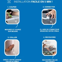 Pack avec câble ultra-plat Magic Elek 3 lignes 10M 16A 3500W